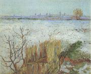 Vincent Van Gogh Snowy Landscape with Arles in the Background (nn04) china oil painting artist